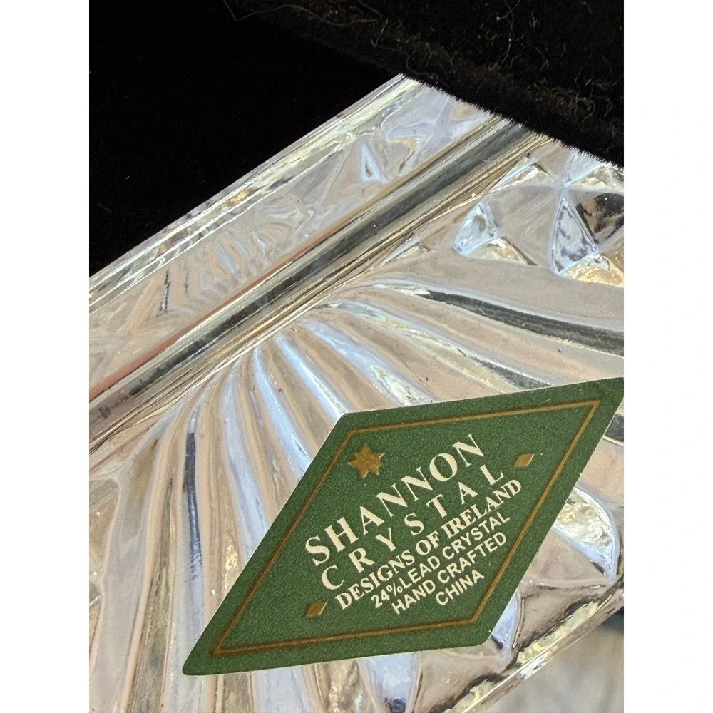 Shannon Crystal Picture Frame 5x7 Clear 24% Lead Diamond Cut Sunburst Photo Gift
